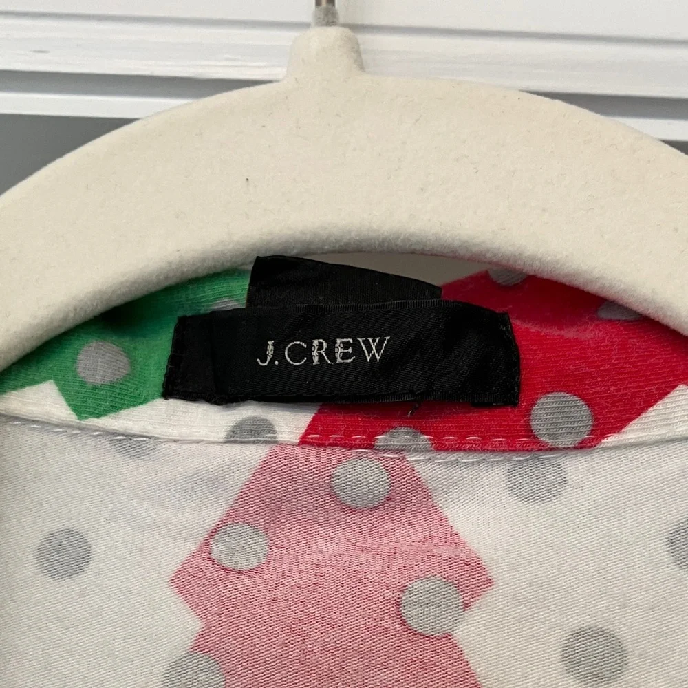 J. Crew Red and Green Tree Print Pajamas - Picture 2 of 11